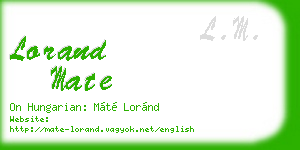lorand mate business card