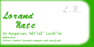 lorand mate business card